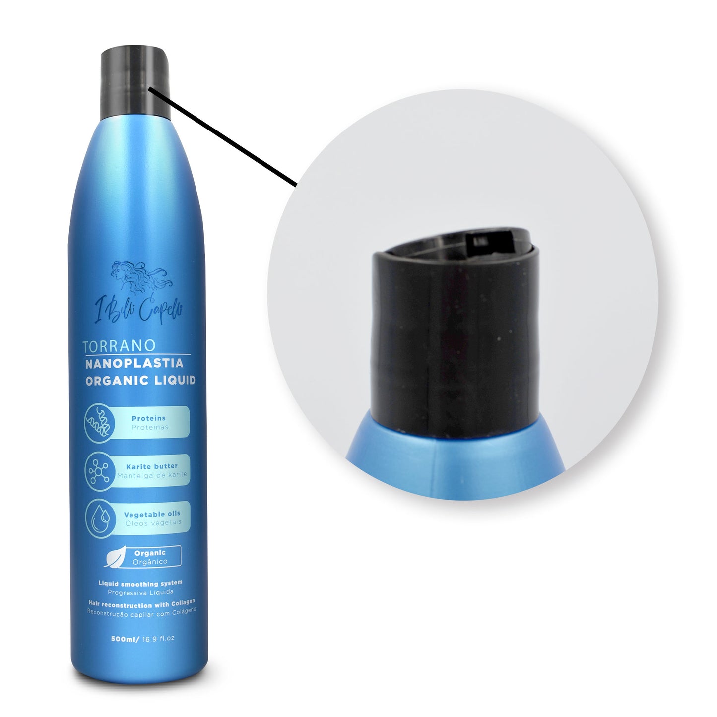 Reconstrutor Orgânico com Efeito Liso Natural - Torrano I Belli Capelli 500ml