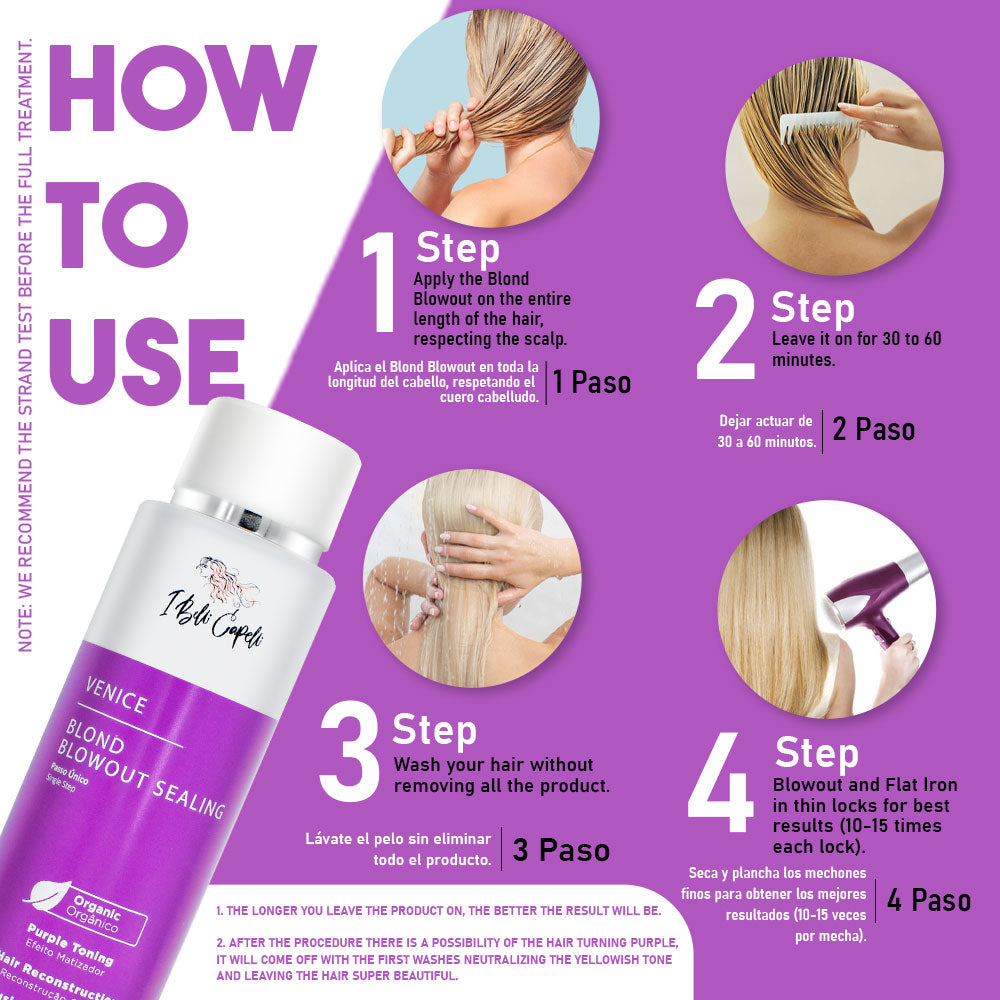 Alisamento de Queratina para Cabelos Loiros - Venice I Belli Capelli 500ml