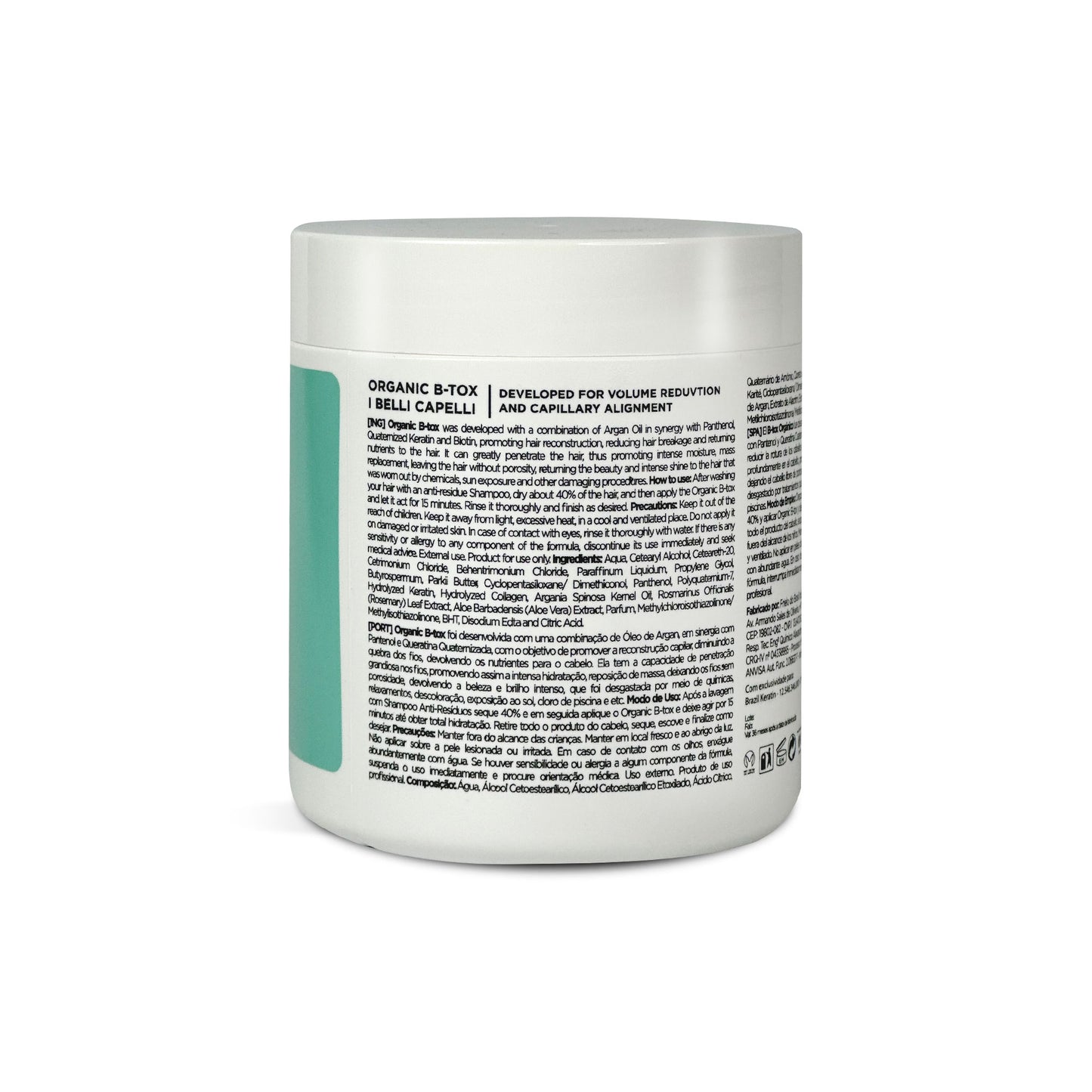 Máscara Reparadora B-tox Venice Orgânica - Anti-Frizz 500g I Belli Capelli