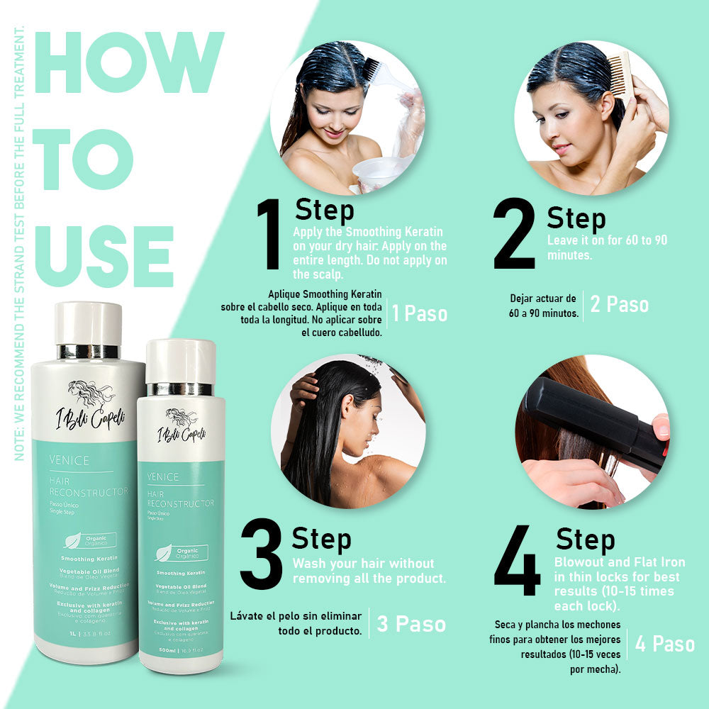 Reconstrutor Capilar com Queratina Orgânica - Venice I Belli Capelli 1L