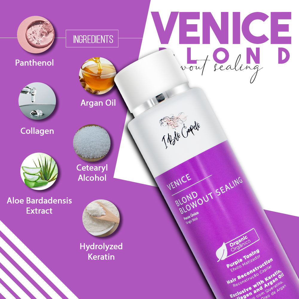 Alisamento de Queratina para Cabelos Loiros - Venice I Belli Capelli 500ml