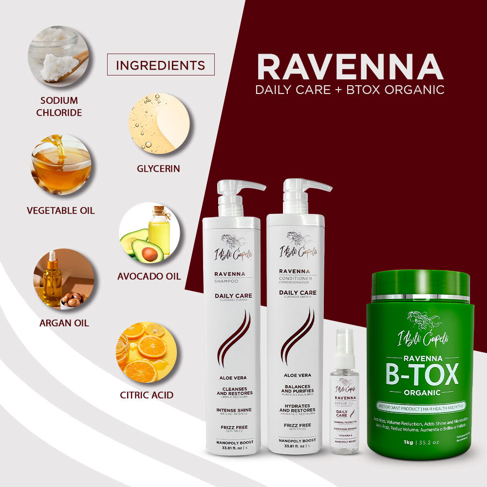 Kit Cuidado Diário Aloe Vera + B-tox Orgânico: Alisamento e Hidratação Intensa I Belli Capelli