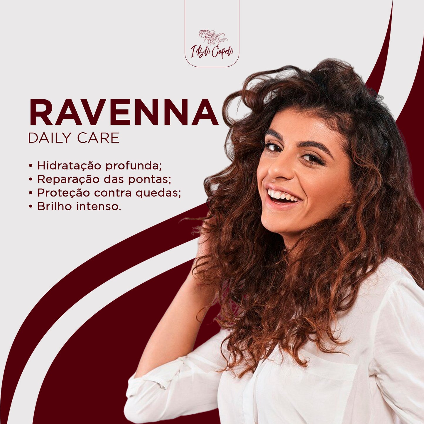 Kit I Belli Capelli Ravenna Daily Care com Aloe Vera – Shampoo + Condicionador + Óleo Repair