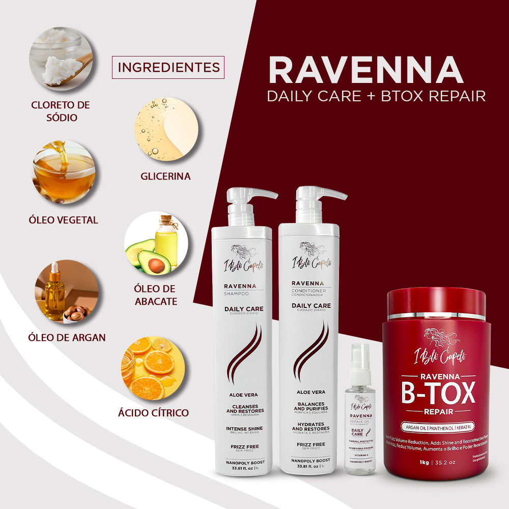 Kit Cuidado Diário Aloe Vera + B-tox Repair: Efeito Liso, Brilho e Maciez I Belli Capelli