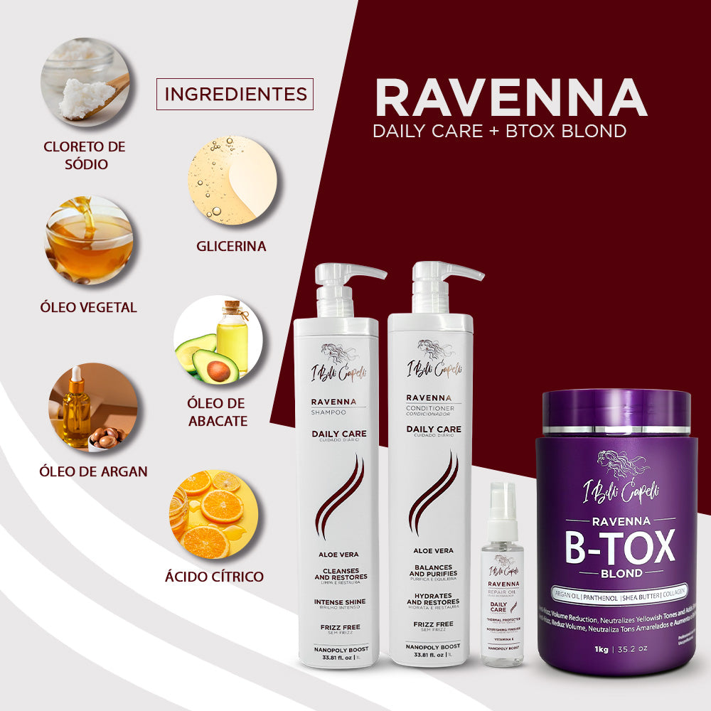 Kit Cuidado Diário Aloe Vera + B-tox Blond: Calos Loiros Lisos e Hidratados I Belli Capelli