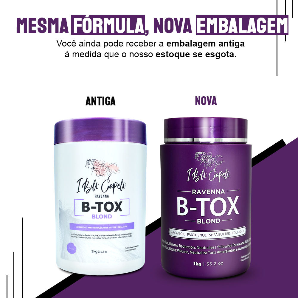 B-tox Capilar Reparadora Anti-Frizz para Cabelos Loiros 1kg I Belli Capelli Ravenna