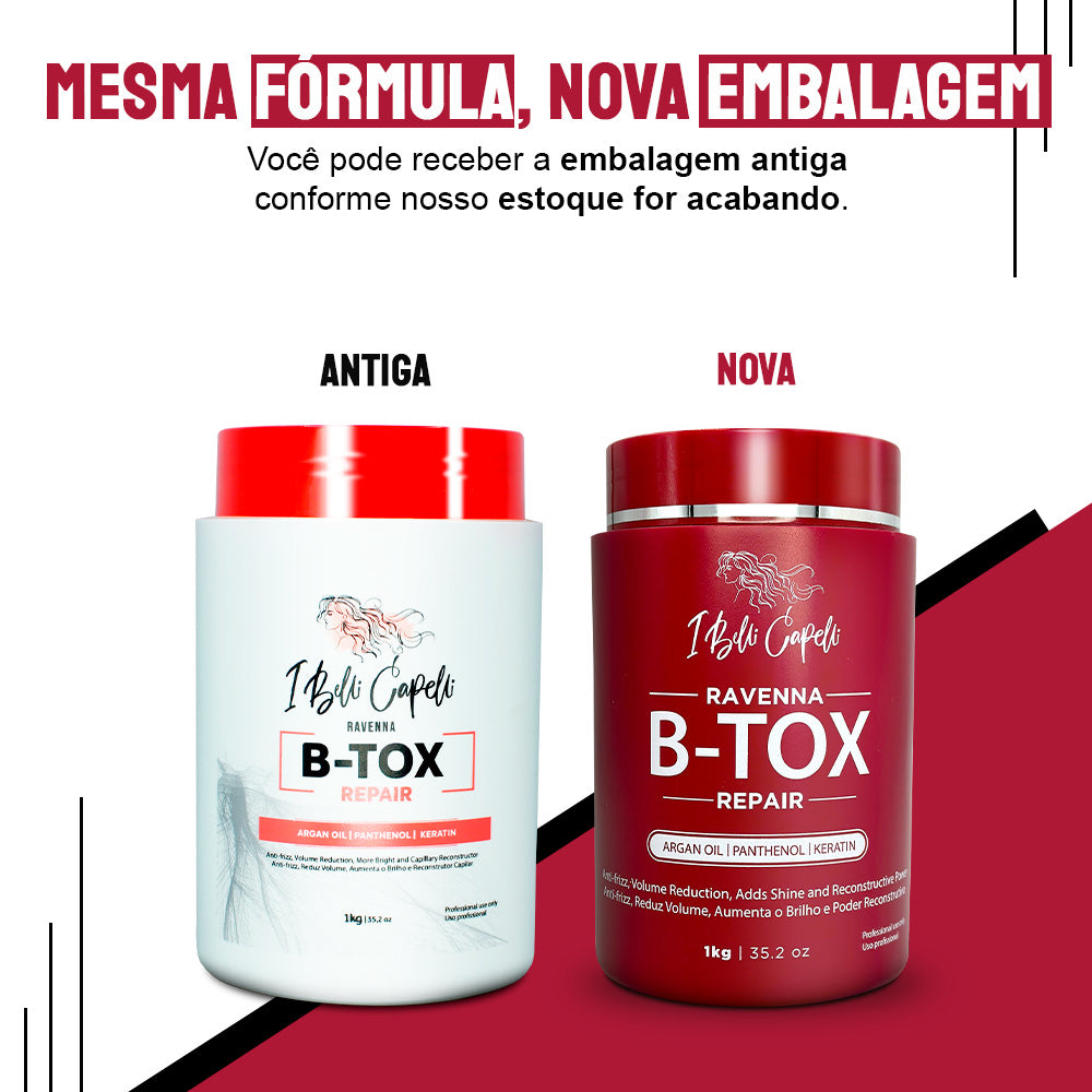Kit B-tox capilar Repair Anti-Frizz Profundo I Belli Capelli Ravenna 2x1Kg
