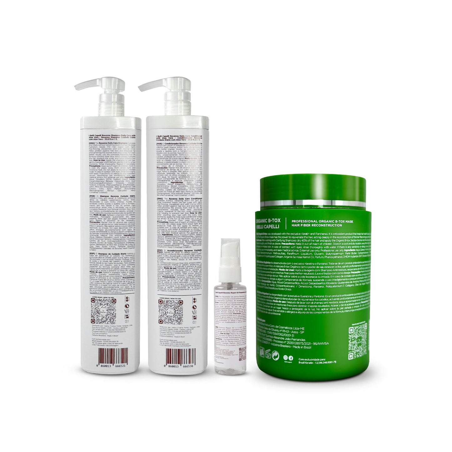 Kit Cuidado Diário Aloe Vera + B-tox Orgânico: Alisamento e Hidratação Intensa I Belli Capelli