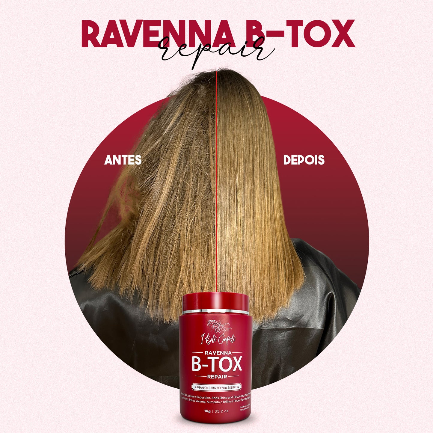 Kit B-tox capilar Repair Anti-Frizz Profundo I Belli Capelli Ravenna 2x1Kg