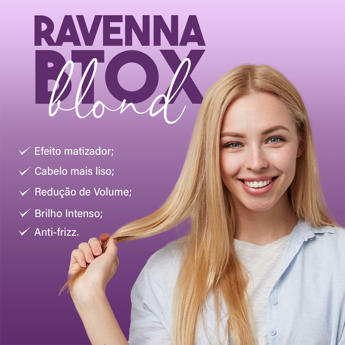 Kit B-tox Capilar Blond Anti-Frizz para Cabelos Loiros I Belli Capelli Ravenna 2x1Kg