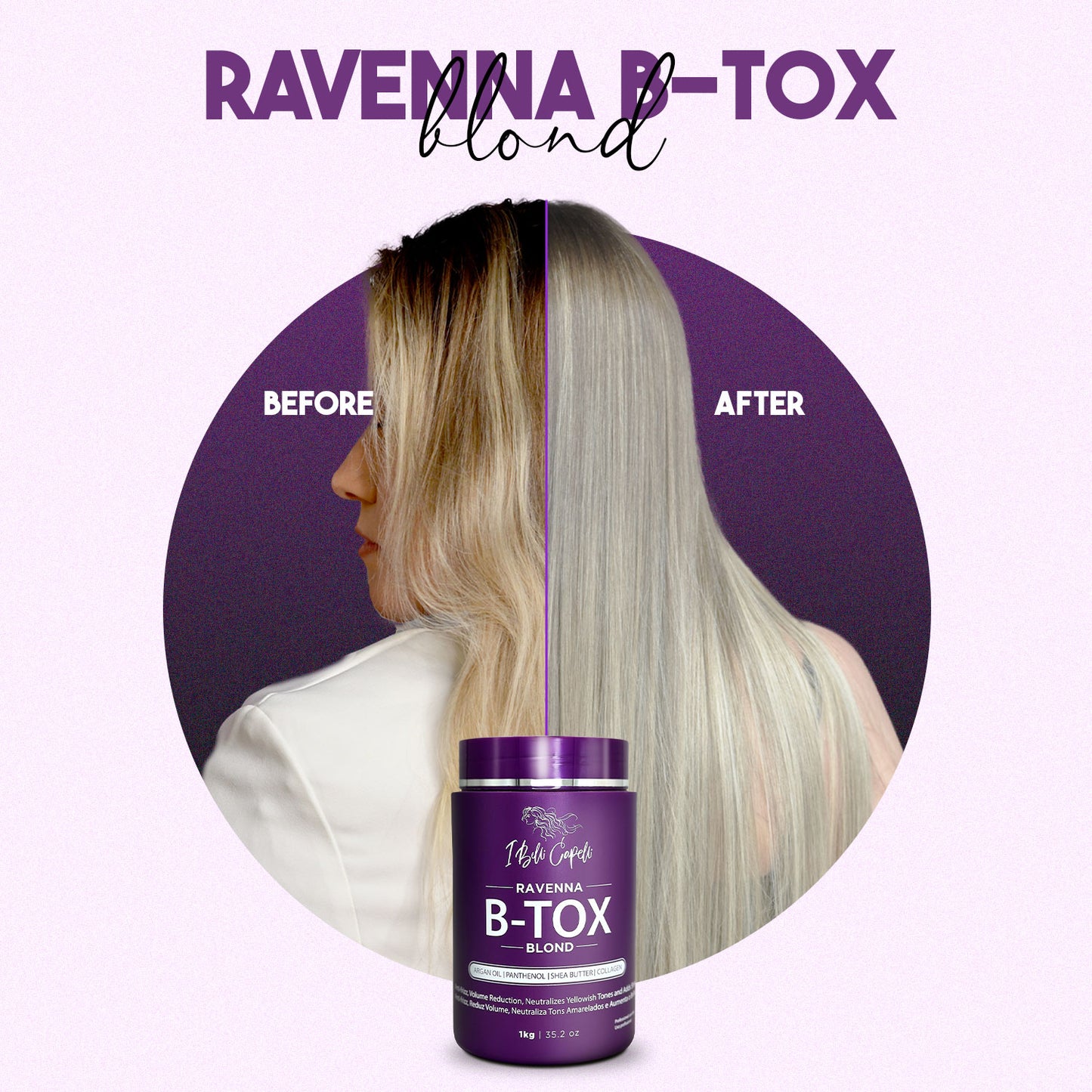 B-tox Capilar Reparadora Anti-Frizz para Cabelos Loiros 1kg I Belli Capelli Ravenna