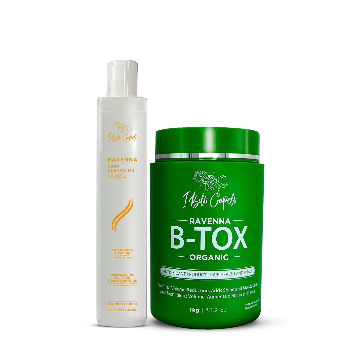 Kit B-tox Orgânico sem Formol + Shampoo Detox Antirresíduo I Belli Capellii Ravenna