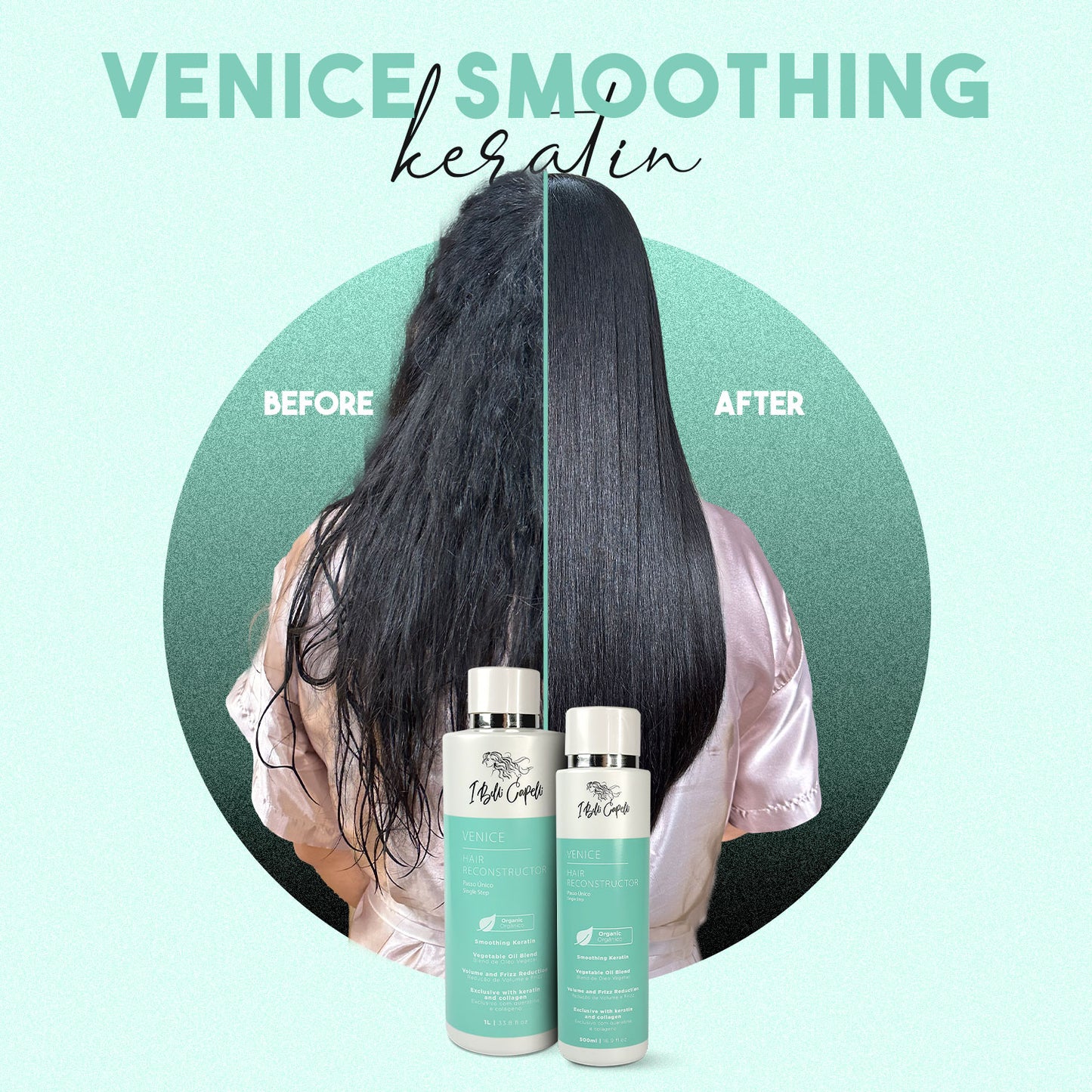 Reconstrutor Capilar com Queratina Orgânica - Venice I Belli Capelli 1L