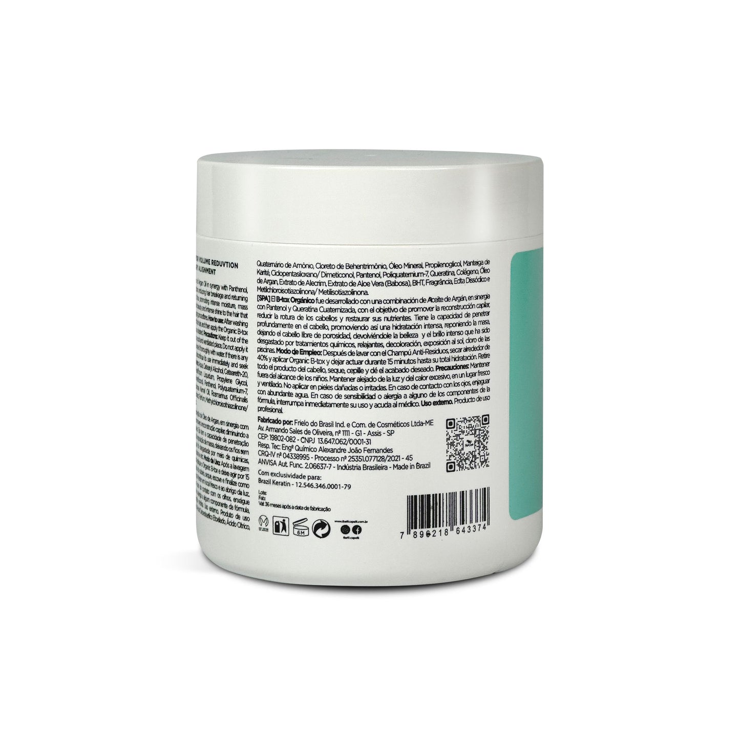 Máscara Reparadora B-tox Venice Orgânica - Anti-Frizz 500g I Belli Capelli