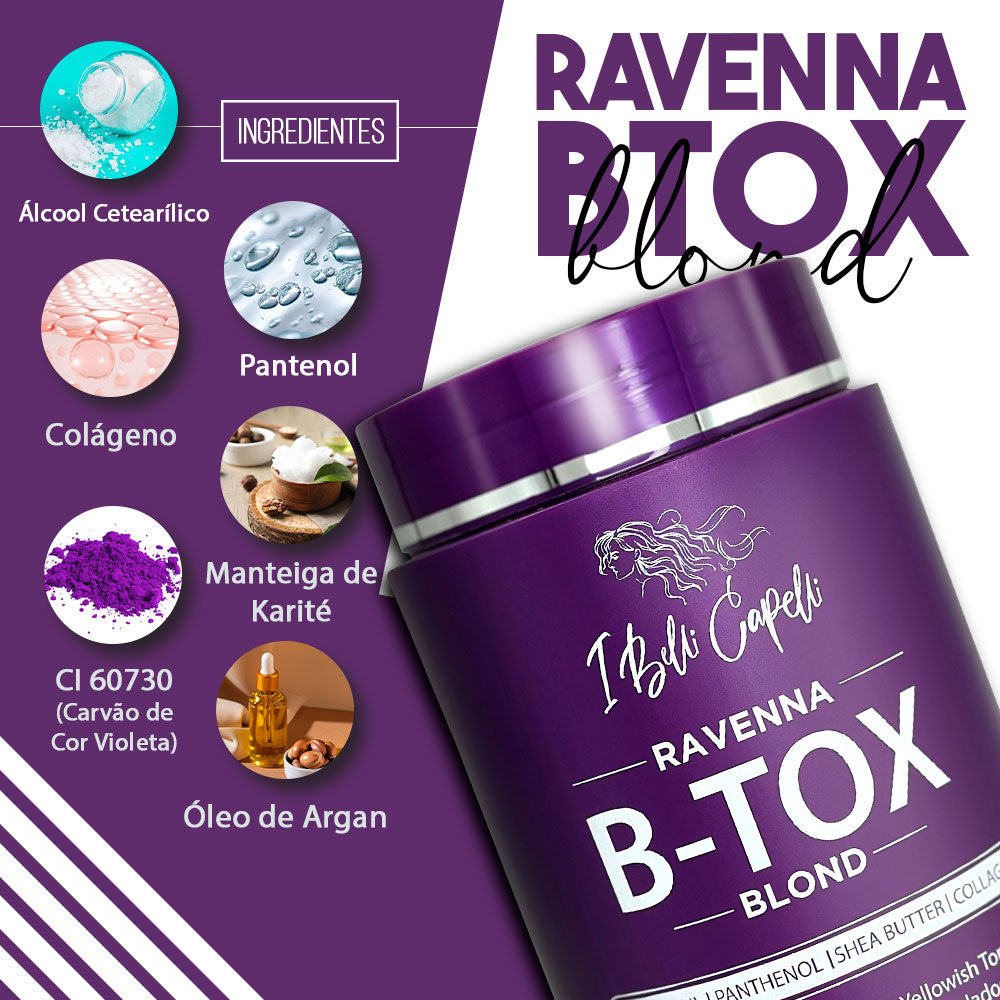 B-tox Capilar Reparadora Anti-Frizz para Cabelos Loiros 1kg I Belli Capelli Ravenna