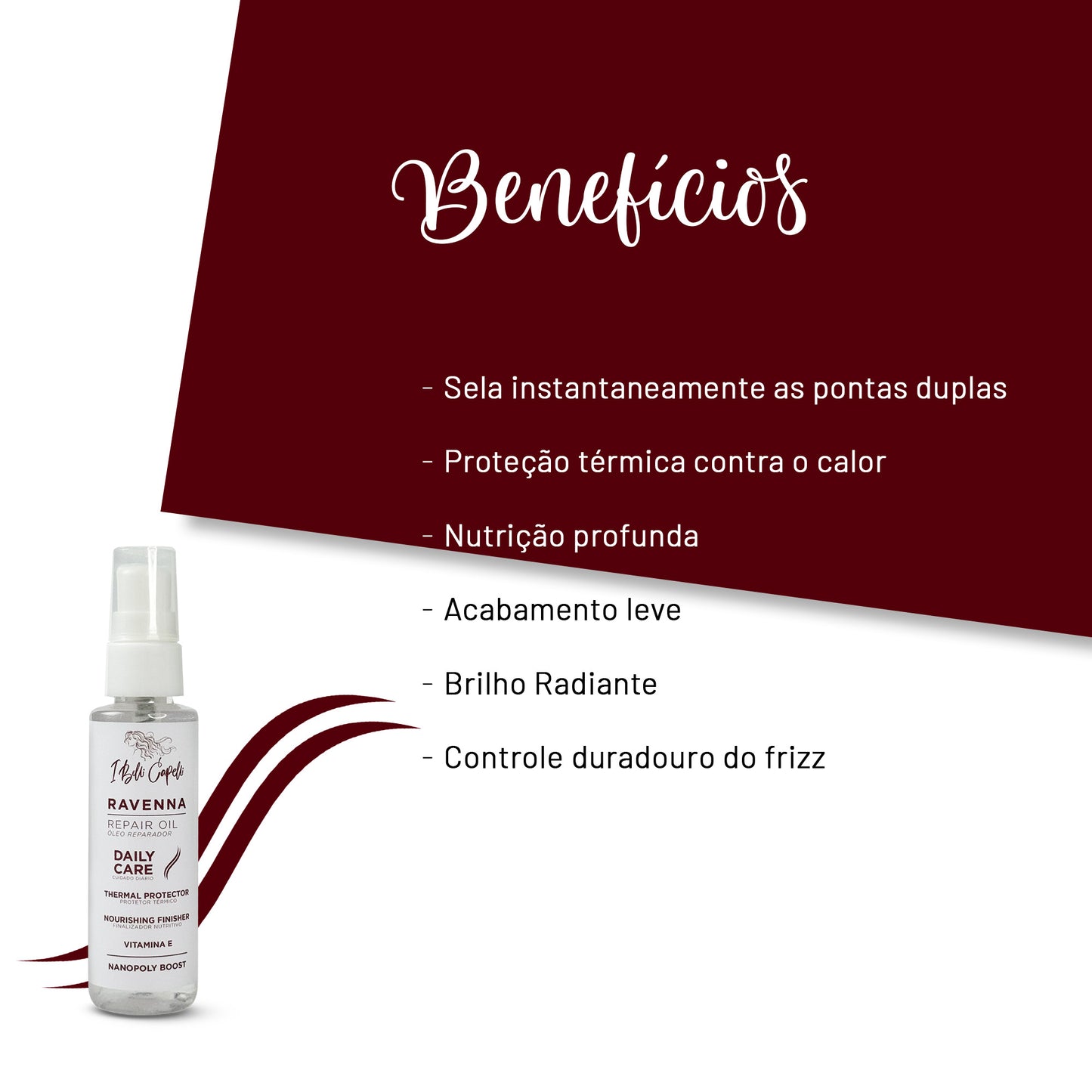 Kit I Belli Capelli Ravenna Máscara B-tox Organic + Óleo Repair – Tratamento Natural Para Todos os Tipos de Cabelos