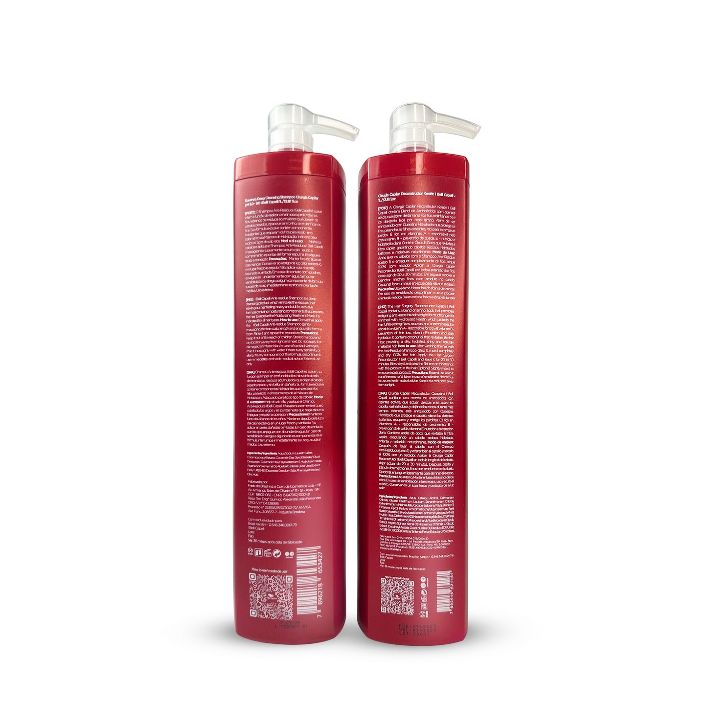 Kit Cirurgia Capilar Alisamento com Queratina Profissional I Belli Capelli 2x1L