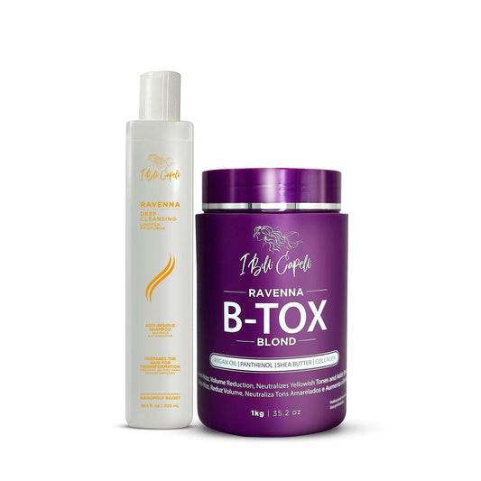 Kit B-tox Blond + Shampoo Antirresíduo para Loiros Alinhados I Belli Capellii Ravenna