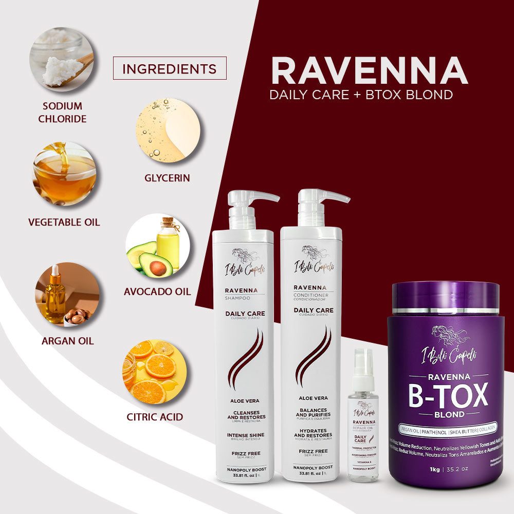 Kit Cuidado Diário Aloe Vera + B-tox Blond: Calos Loiros Lisos e Hidratados I Belli Capelli