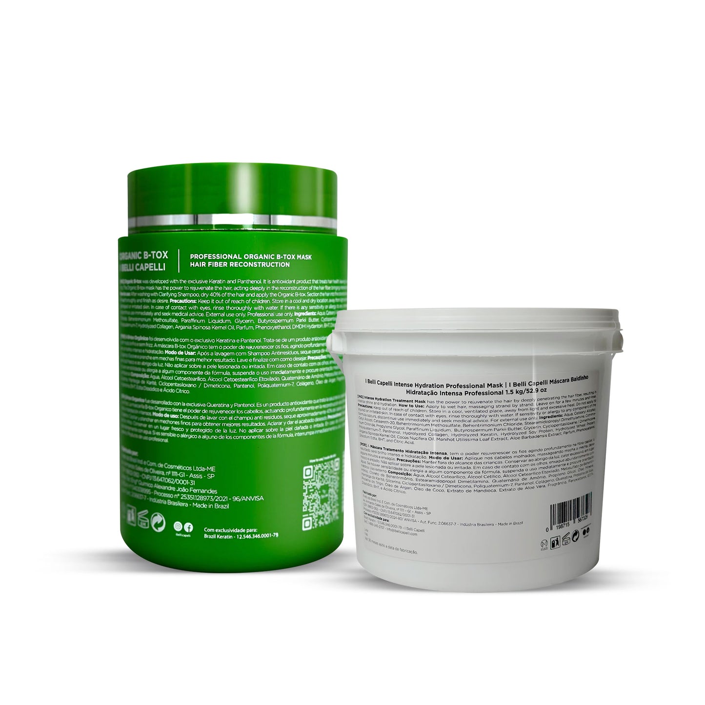 Kit I Belli Capelli Ravenna B-tox Organic + Máscara de Tratamento Hidratação Intensa