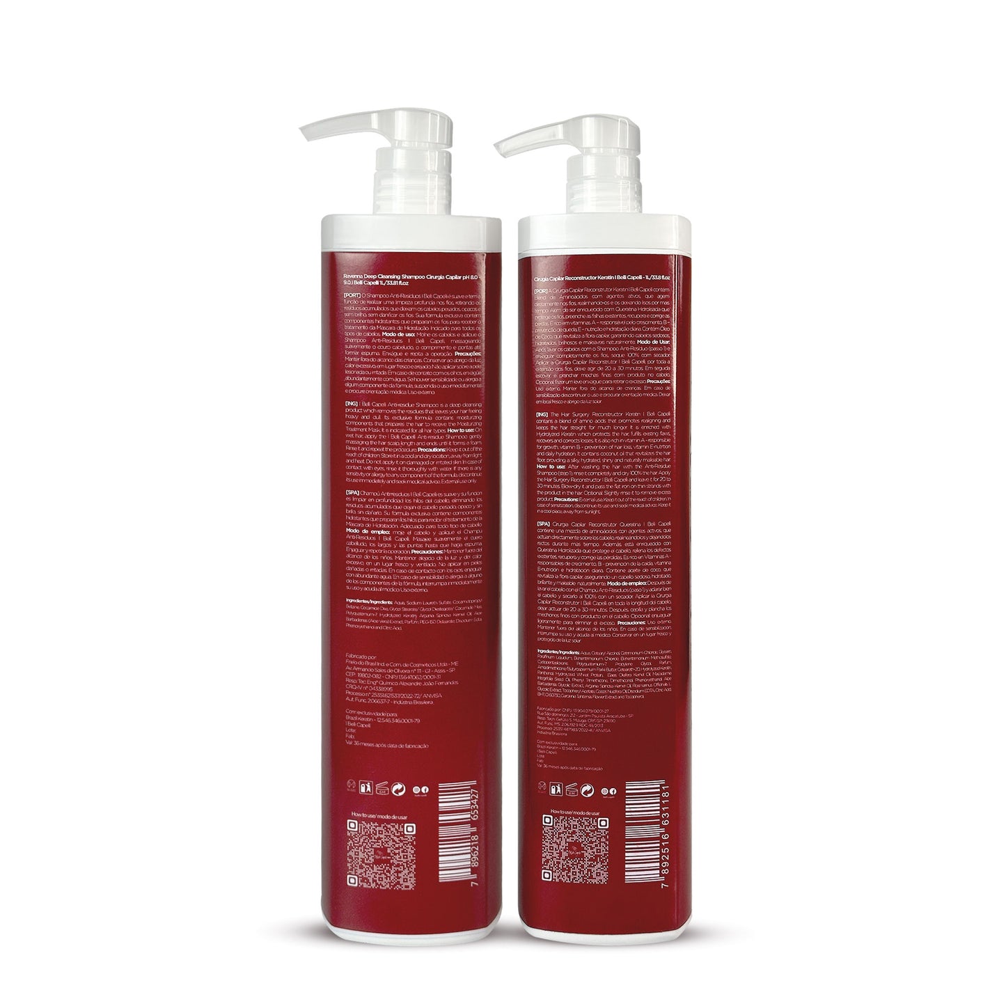 Kit Cirurgia Capilar Alisamento com Queratina Profissional I Belli Capelli 2x1L
