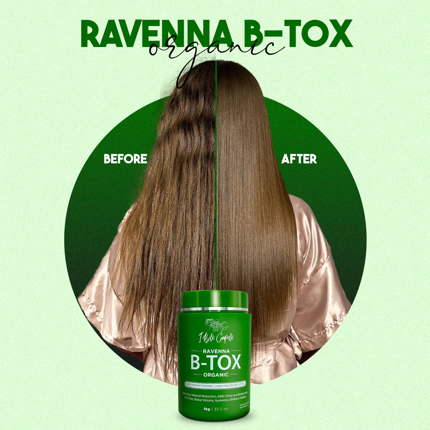 B-tox Capilar Orgânico Anti-frizz 1kg I Belli Capelli Ravenna