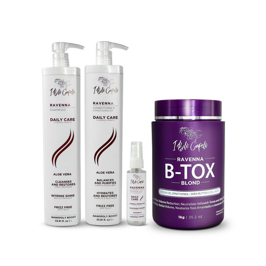Kit Cuidado Diário Aloe Vera + B-tox Blond: Calos Loiros Lisos e Hidratados I Belli Capelli