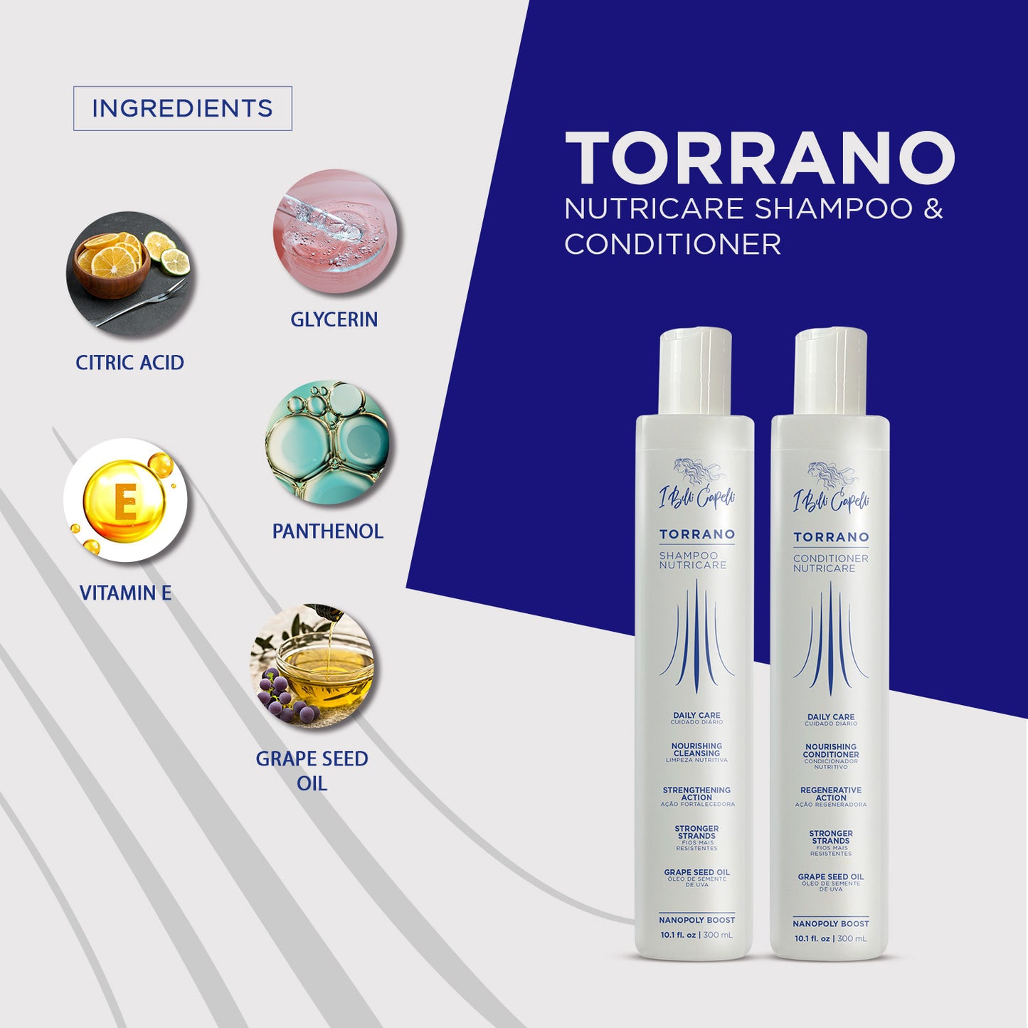 Kit Torrano NutriCare Shampoo e Condicionador Nutrição Home Care 2x300ml