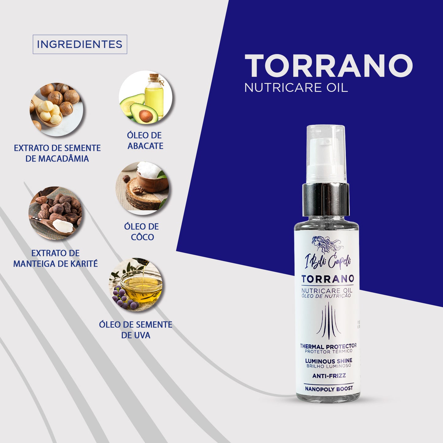 Óleo Finalizador NutriCare I Belli Capelli Torrano 60ml