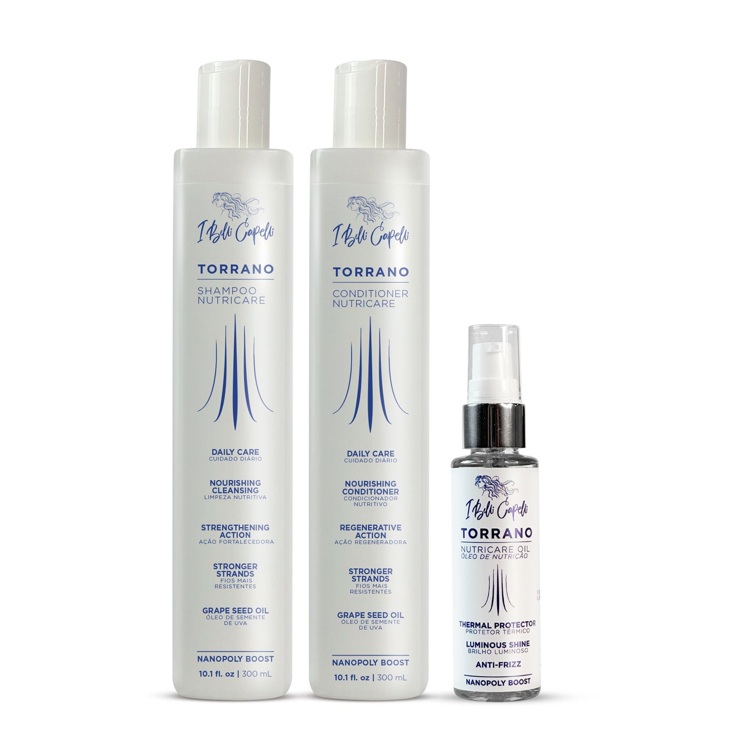 Kit Torrano NutriCare – Shampoo, Condicionador e Óleo Capilar