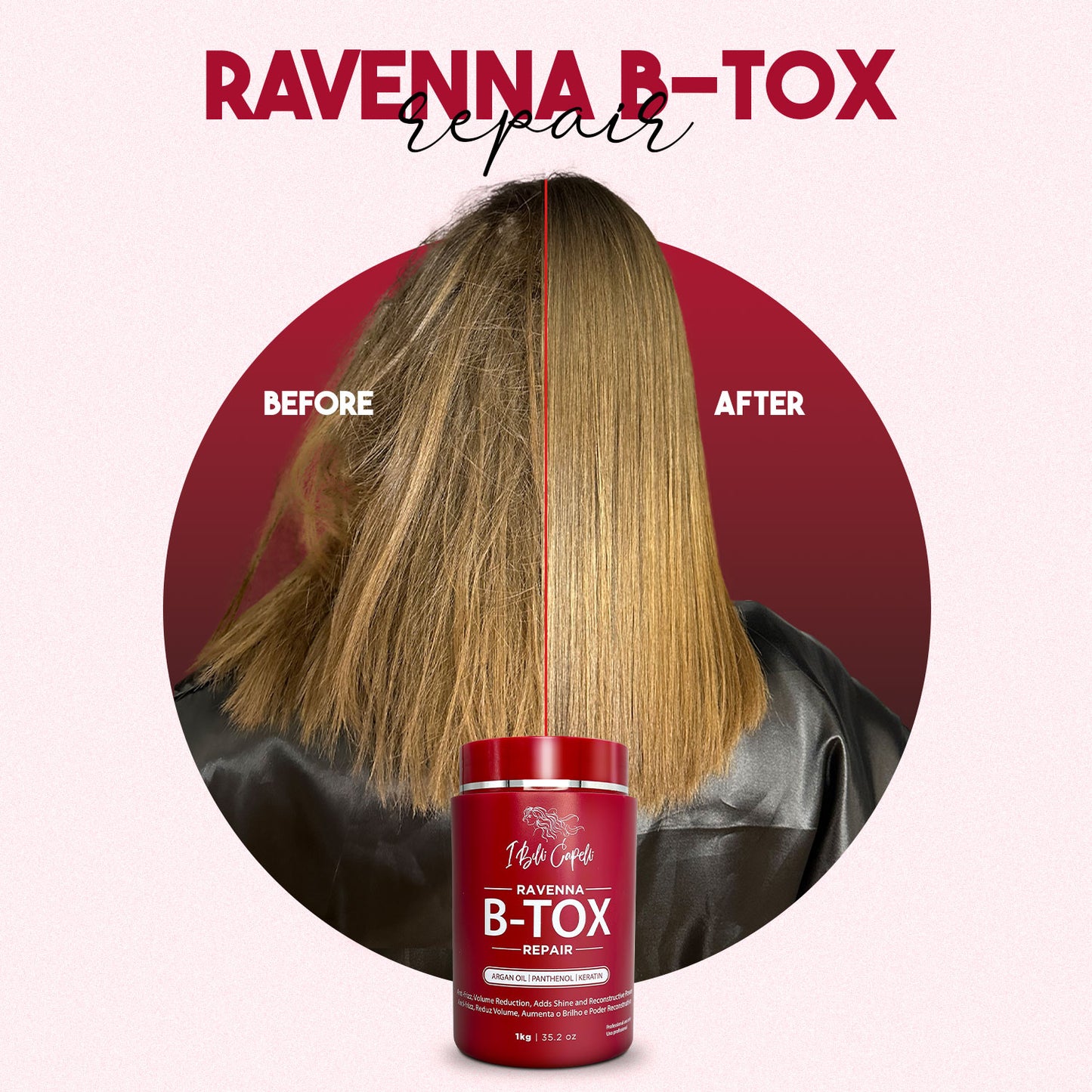 B-tox Capilar Repair Rejuvenescimento Anti-frizz 1kg I Belli Capelli Ravenna