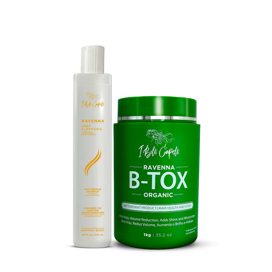 Kit B-tox Orgânico sem Formol + Shampoo Detox Antirresíduo I Belli Capellii Ravenna