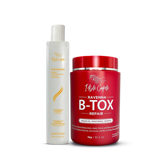 Kit B-tox Repair + Shampoo Antirresíduo limpeza profunda I Belli Capelli