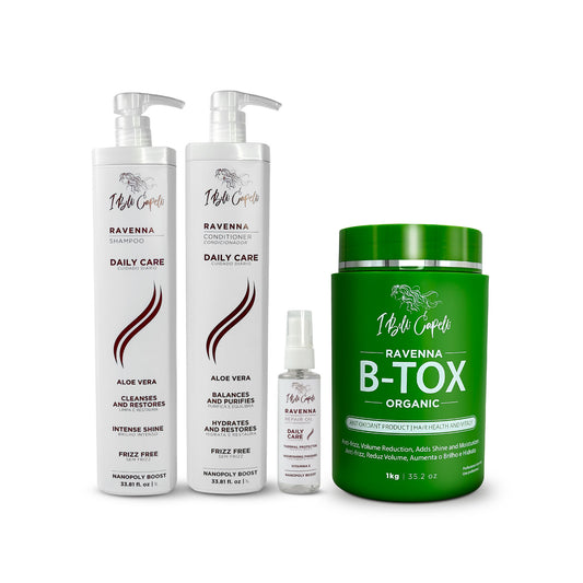 Kit Cuidado Diário Aloe Vera + B-tox Orgânico: Alisamento e Hidratação Intensa I Belli Capelli