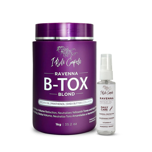 Kit I Belli Capelli Ravenna Máscara B-tox Blond + Óleo Repair – Cuidado Completo para Cabelos Loiros