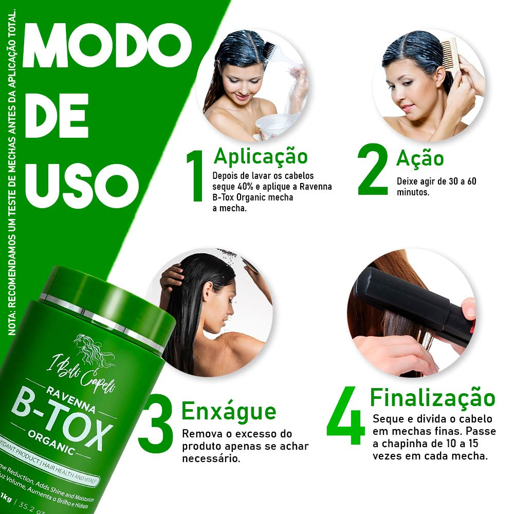 B-tox Capilar Orgânico Anti-frizz 1kg I Belli Capelli Ravenna